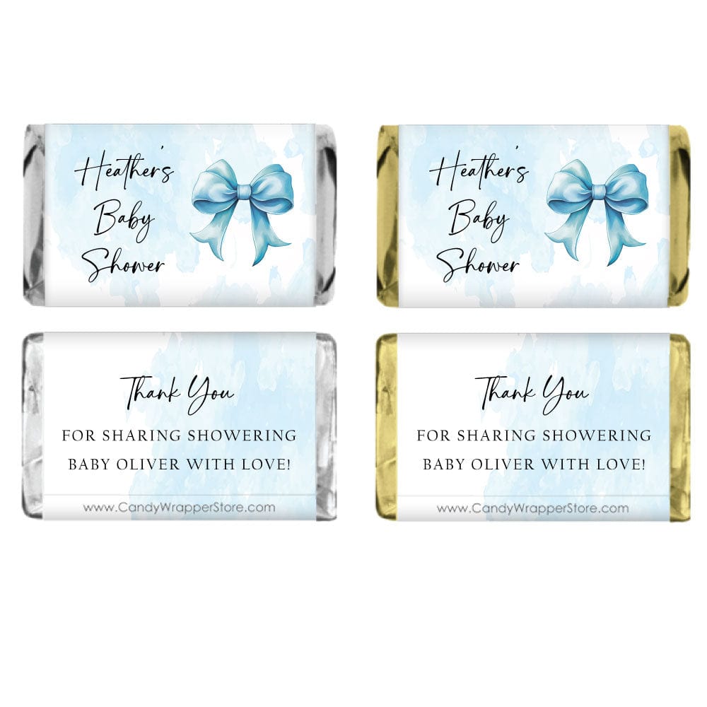 Miniature Blue Bows Baby Shower Candy Bar Wrappers Miniature Baby Shower Blue Onesies Candy Bar Wrappers Baby & Toddler BS311