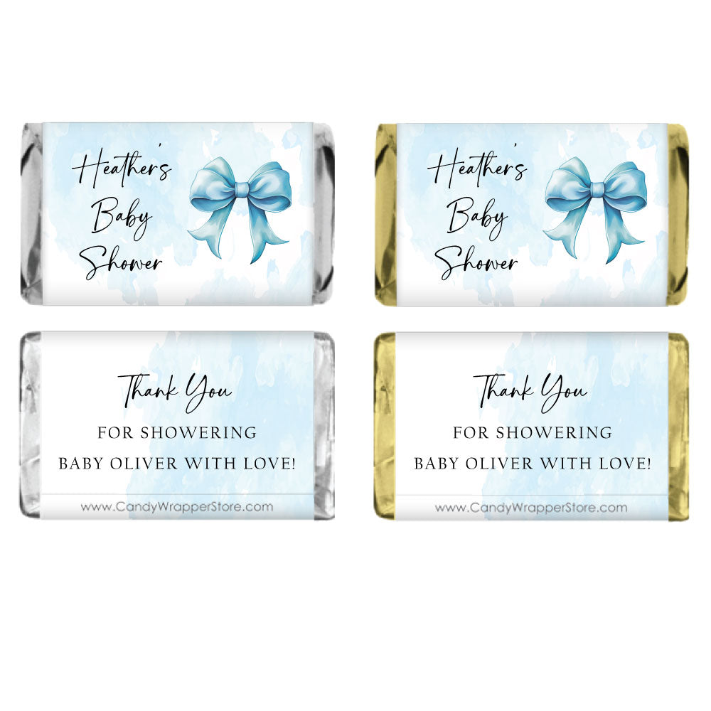 Miniature Blue Bows Baby Shower Candy Bar Wrappers Miniature Baby Shower Blue Onesies Candy Bar Wrappers Baby & Toddler BS311