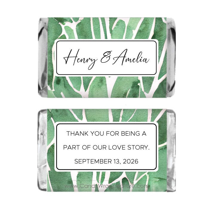Miniature Lush Greenery Wedding Candy Bar Wrapper Miniature Lush Greenery Wedding Candy Bar Wrapper Miniature Size Wrappers WA485