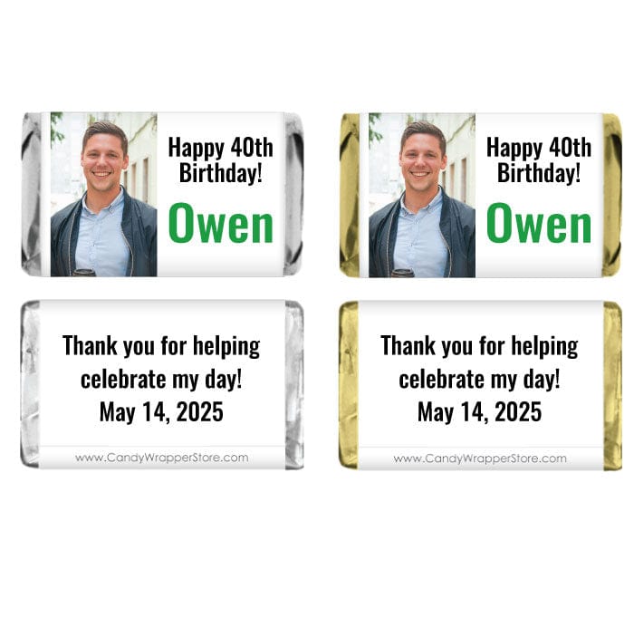 Miniature Photo Birthday Candy Wrappers - MINIBD440 Miniature Photo Birthday Candy Wrappers Party Favors BD440