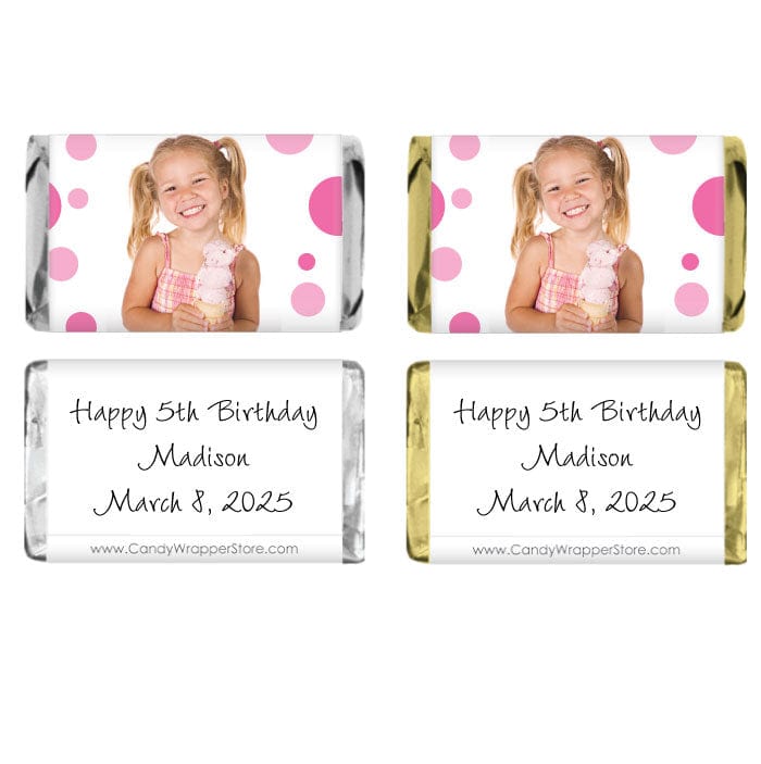 Miniature Photo Birthday Dots Candy Wrapper - MINIBD286photo Miniature Photo Birthday Dots Candy Wrapper Party Favors BD286