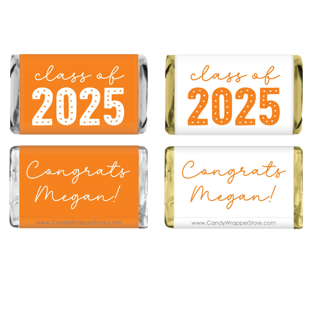 MINIGRAD115 - Class of 2024 Dots Graduation Miniature Candy Bar Wrappers Class of 2024 Dots Graduation Miniature Candy Bar Wrappers Party Favors grad