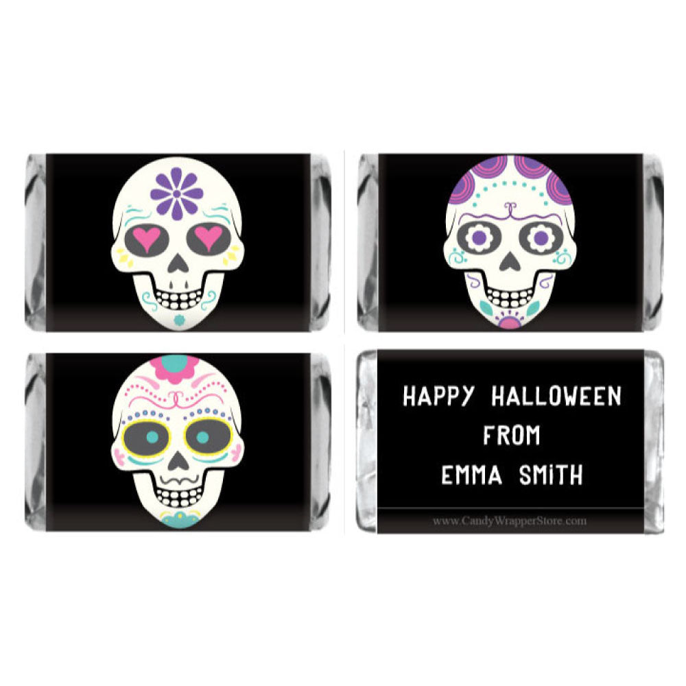 MINIHALPACK4 - Miniature Halloween Set - Sugar Skulls Miniature Halloween Candy Bar Set - Sugar Skulls Party Supplies HALPACK