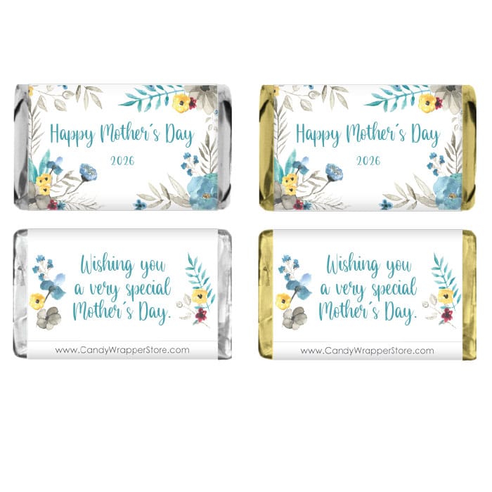 MINIMD2 - Miniature Mother's Day Watercolor Spring Floral Candy Bar Wrapper Miniature Mother's Day Watercolor Spring Floral Candy Bar Wrapper Party Favors md2