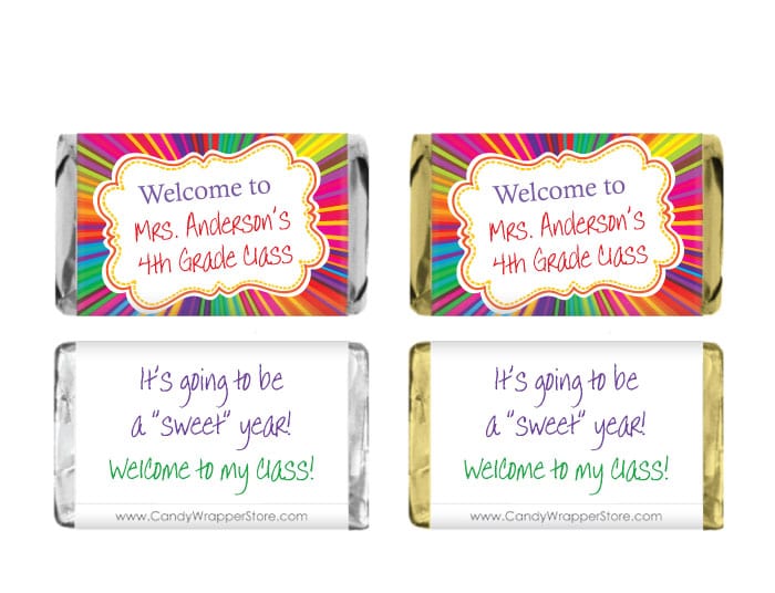 MINISCHOOL208 - Miniature Back to School Burst Candy Bar Wrapper Miniature Back to School Burst Candy Bar Wrapper SCHOOL208