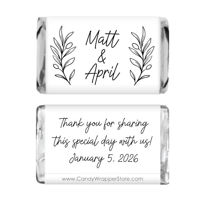 Monogram Miniature Wedding Wrapper Monogram Miniature Wedding Candy Bar Wrappers Miniature Size Wrapper WA140