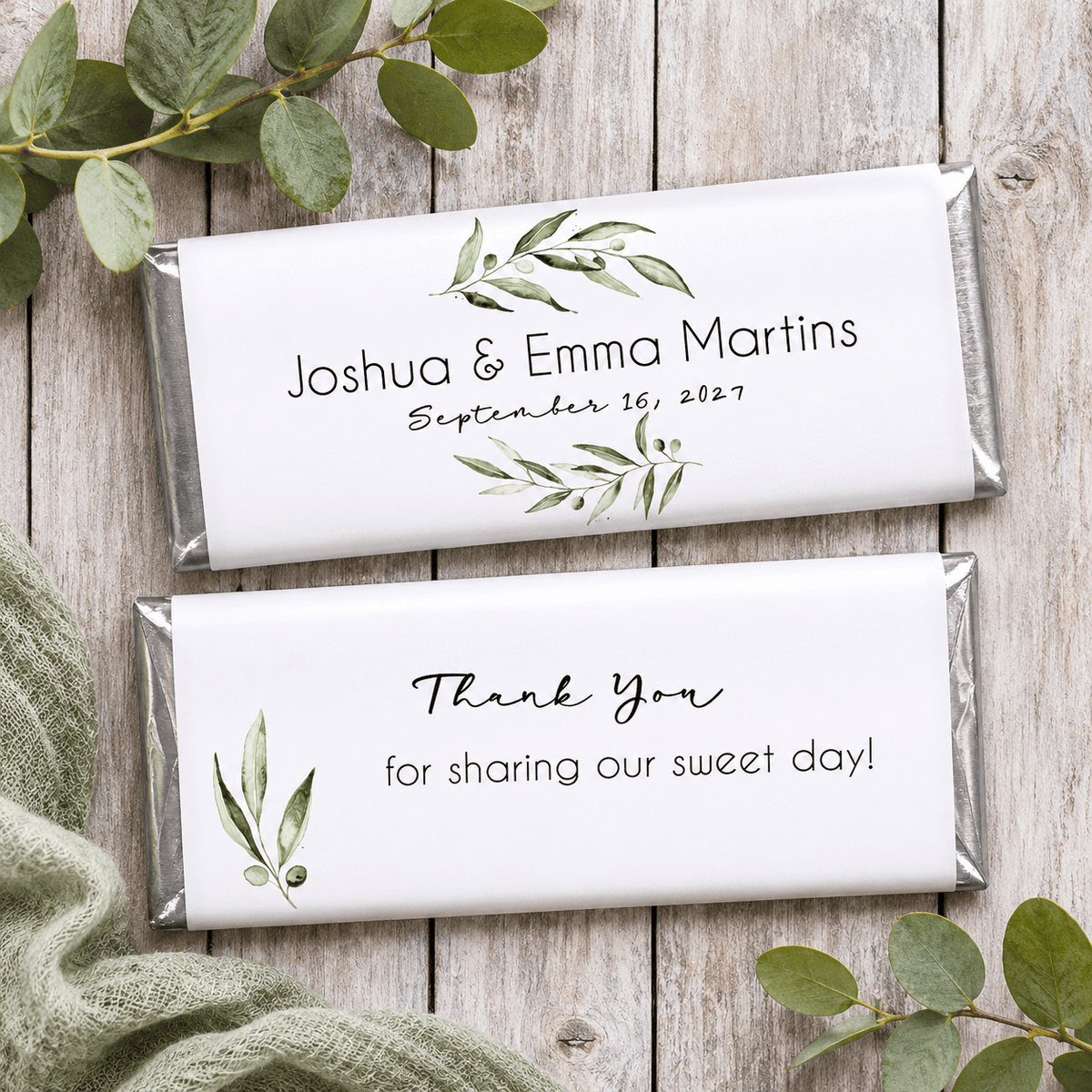 Olive Branch Watercolor Wedding Candy Bar Wrapper Olive Branch Watercolor Wedding Candy Bar Wrapper Wedding Favors WA456