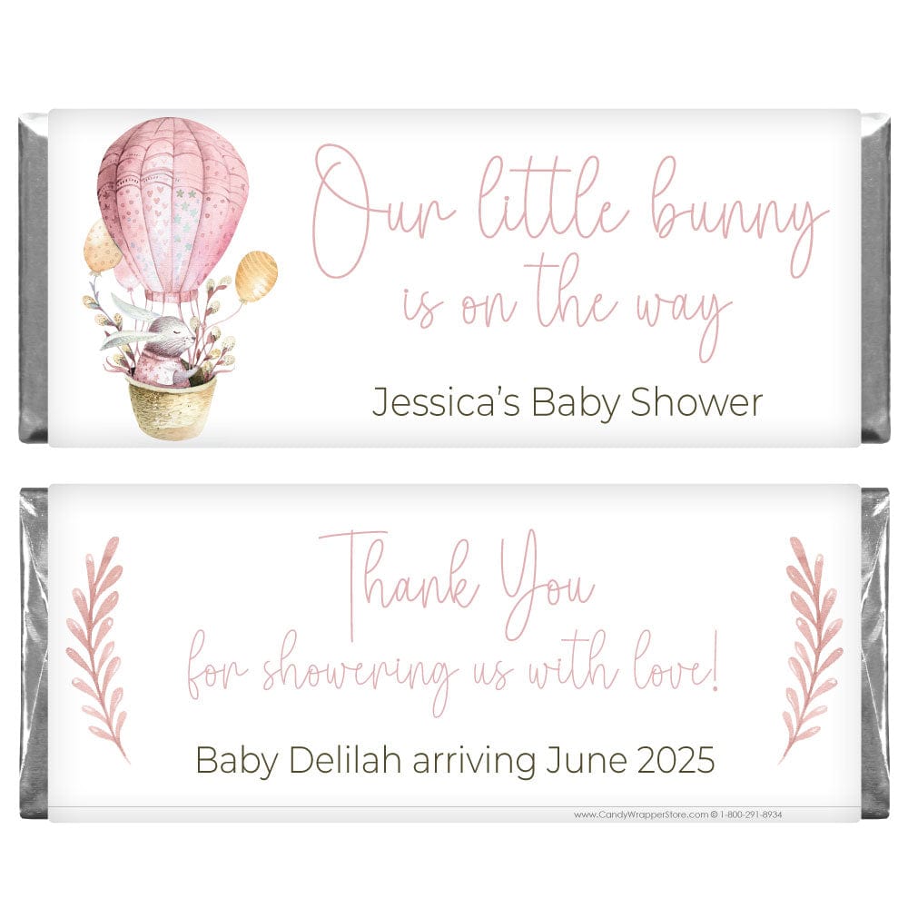 Our Baby Bunny is on the Way Baby Shower Candy Bar Wrappers - BS347pink Our Baby Bunny is on the Way Baby Shower Candy Bar Wrappers Baby & Toddler BS347