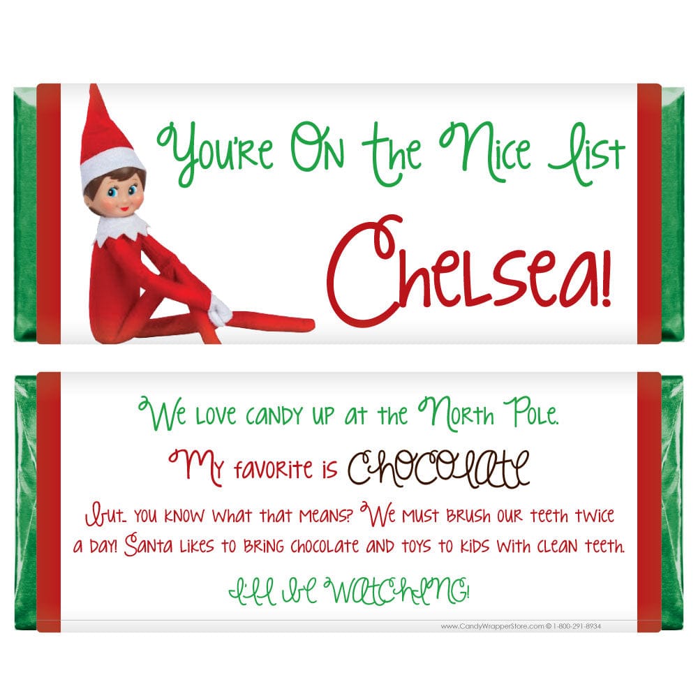 Personalized Christmas Elf Candy Bar with Your Childs Name Christmas Santa Candy Bar Personalized With Your Childs Name Santa Bar