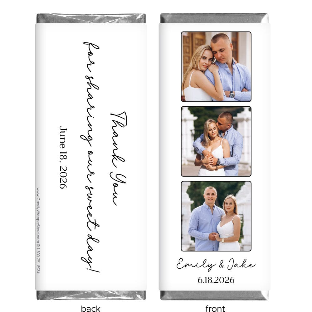 Photo Strip Wedding Candy Bar Wrappers Photo Strip Wedding Candy Bar Wrappers Regular Size Wrapper WA493