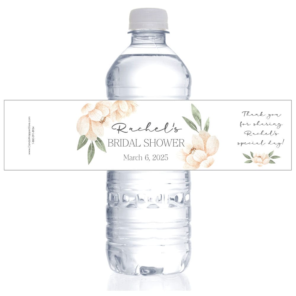 Pink Watercolor Floral Bridal Shower Water Bottle Labels Party Favors WS251