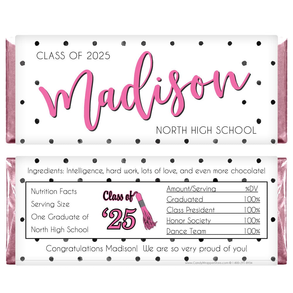 Polka Dots Graduation Candy Bar Wrappers Polka Dots Graduation Candy Bar Wrappers Party Favors GRAD360