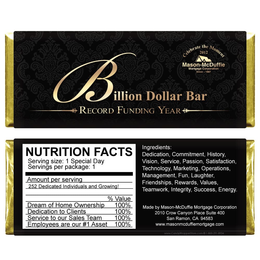 Regular Size Hershey's 1.55oz Custom Wrapper Custom Wrapper for Hershey's Milk Chocolate Candy Bars customwrapper