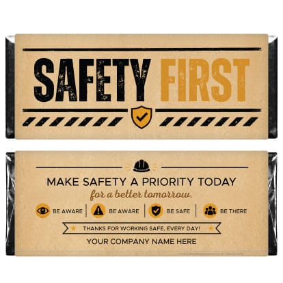 Safety First Business Candy Bar Business Candy Bar Wrapper 1.55 oz Candy Bars Candy & Chocolate Candy Wrapper Store