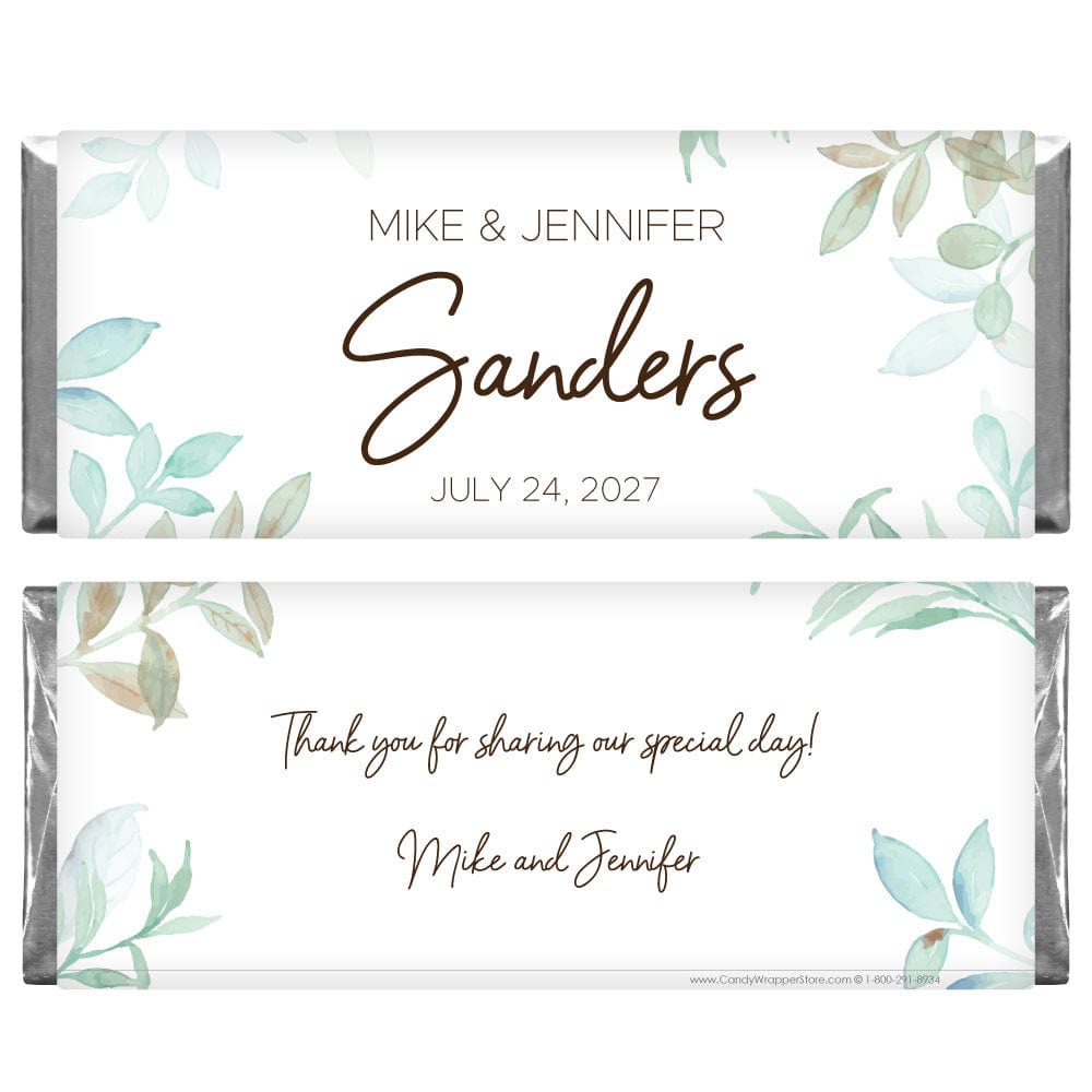 Sage Serenade Wedding Candy Bar Wrapper Sage Serenade Wedding Candy Bar Wrapper Regular Size Wrapper WA225