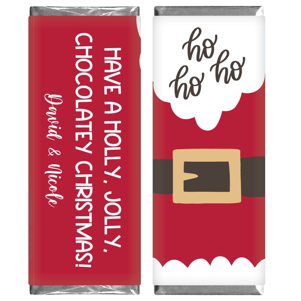 Santa Ho Ho Ho Personalized Candy Bar Wrapper - XMAS299 Santa Ho Ho Ho Personalized Candy Bar Wrapper XMAS299