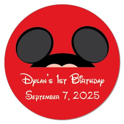 SBD222 - Mickey Mouse Birthday Stickers Mickey Mouse Birthday Stickers Party Favors BD222