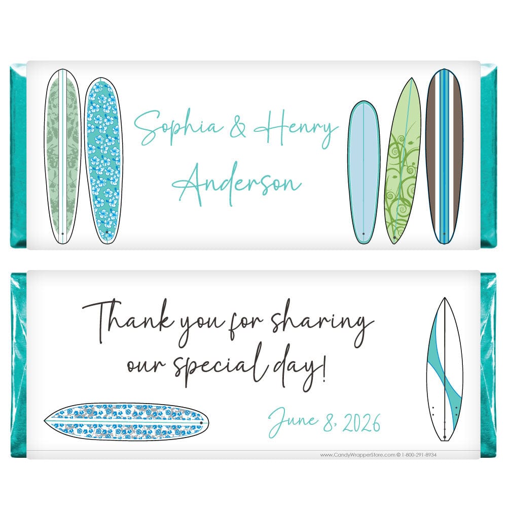 Surfboards Wedding Candy Bar Wrappers - WA444 Surfboards Wedding Candy Bar Wrappers - WA444 Regular Size Wrapper WA444