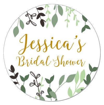 SWS390 - Wild Greenery Bridal Shower Stickers Wild Greenery Bridal Shower Stickers Party Favors WS390