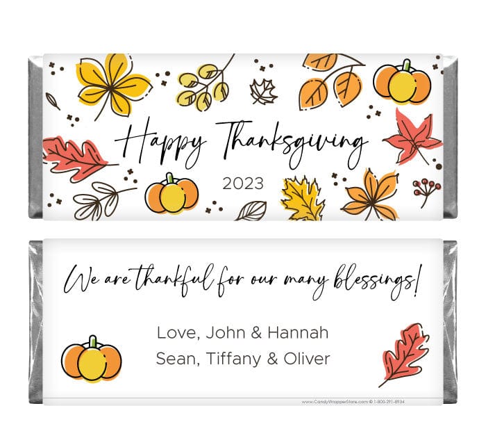Tiny Pumpkins Thanksgiving Candy Wrappers - THANKS213 Tiny Pumpkins Thanksgiving Candy Wrappers THANKS213