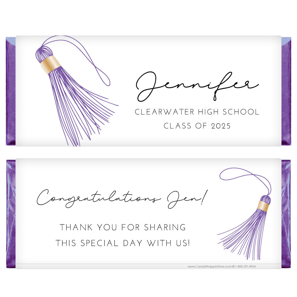 Trendy Tassel 2024 Graduation Candy Bar Wrappers - Grad439 Candy Wrappers Grad439