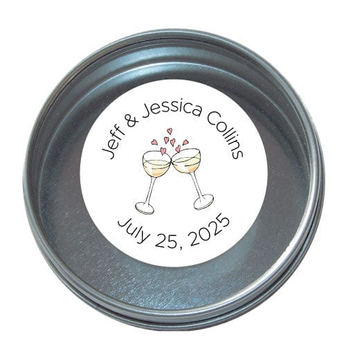 TWA200 - Wedding Tins - Set of 24 Champagne Glasses Wedding Tins WA200