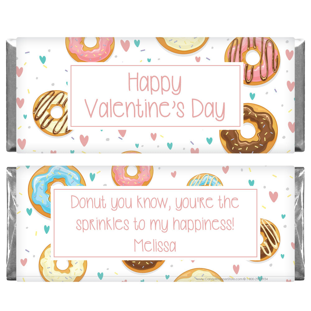 VAL243 - Donuts Valentine's Day Candy Bar Wrappers Anchor Valentine's Day Candy Bar Wrappers Candy Wrapper Store