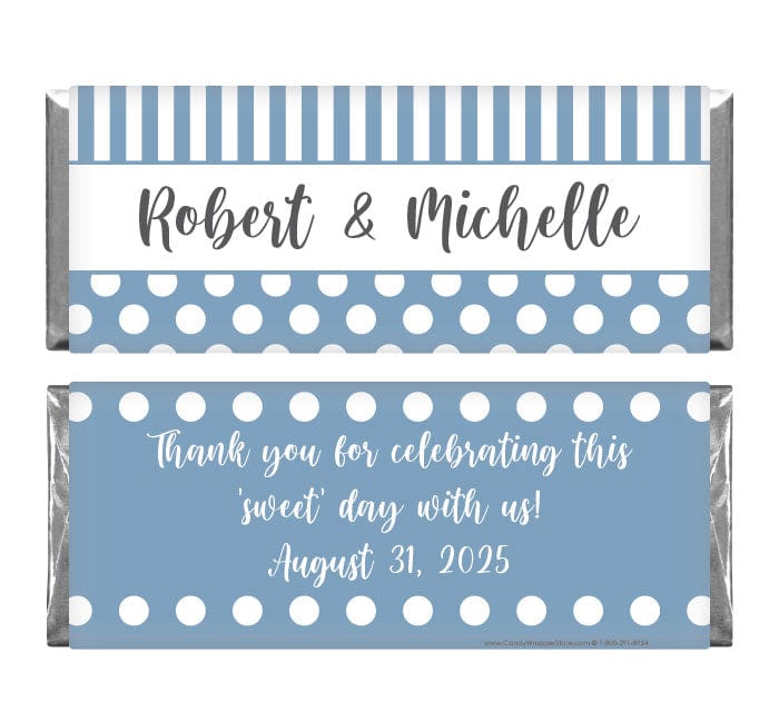 WA202 - Wedding Dots & Stripes Candy Bar Wrapper Wedding Dots & Stripes Candy Bar Wrapper Regular Size Wrapper WA202