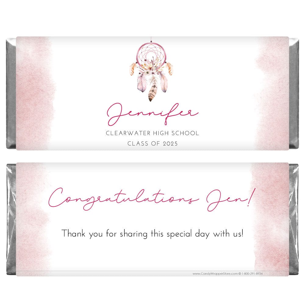 Watercolor Dreamcatcher Graduation Candy Bar Wrappers - GRAD427 Watercolor Dreamcatcher Graduation Candy Bar Wrappers Party Favors GRAD427