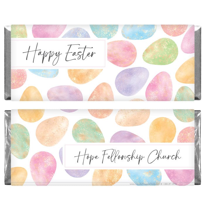 Watercolor Easter Eggs Candy Wrappers - EASTER220 Watercolor Easter Eggs Candy Wrappers Seasonal & Holiday Decorations EASTER220