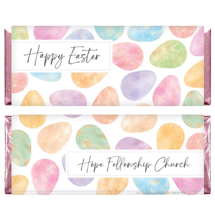 Watercolor Easter Eggs Candy Wrappers - EASTER220 Watercolor Easter Eggs Candy Wrappers Seasonal & Holiday Decorations EASTER220