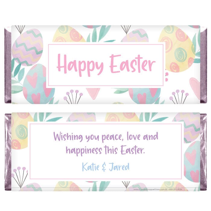 Watercolor Eggs Easter Candy Bar Wrappers - EASTER213 Watercolor Eggs Easter Candy Bar Wrappers Seasonal & Holiday Decorations EASTER213