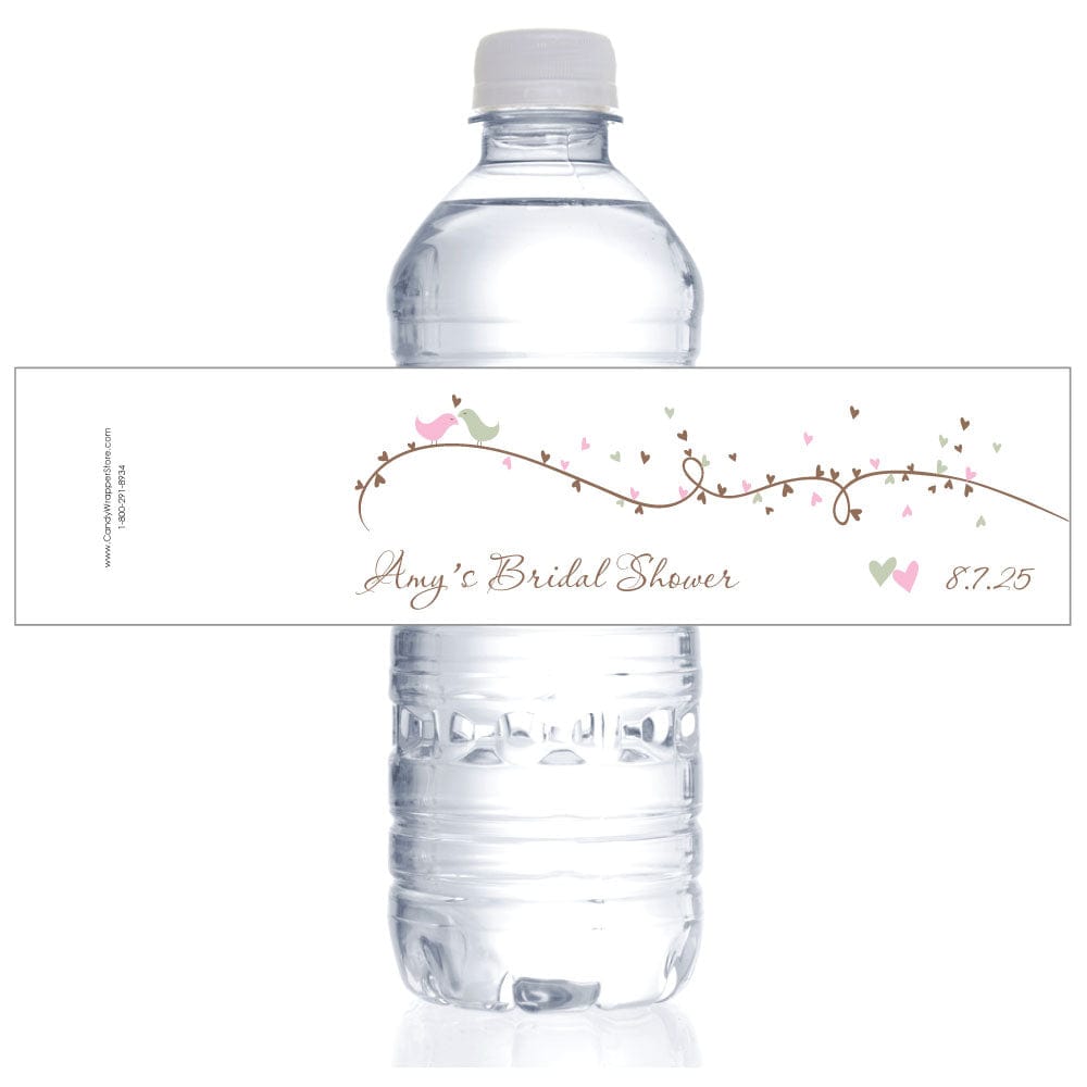 Wedding Shower Love Birds Water Bottle Labels Party Favors WS316