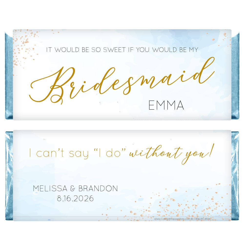 Will you be my Bridesmaid Personalized Candy Bar Proposal Wrapper - BP200 Will you be my Bridesmaid Personalized Candy Bar Proposal Wrapper Regular Size Wrapper bridesmaid proposal