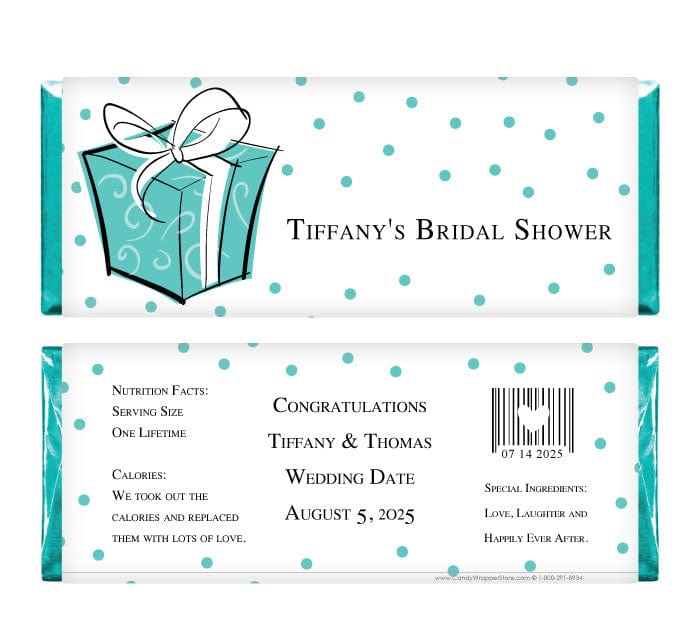 WS219 - Wedding Shower Tiffany Box Candy Wrapper Wedding Shower Tiffany Box Candy Wrapper Wedding Favors WS219