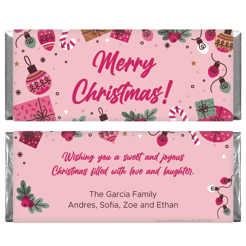 merry-christmas-festive-pink-personalized-candy-bar-wrapper-candy-wrapper-store for Free Printable Personalized Candy Bar Wrappers Merry Christmas Festive Pink Personalized Candy Bar Wrapper – Candy Wrapper Store for Free Printable Personalized Candy Bar Wrappers