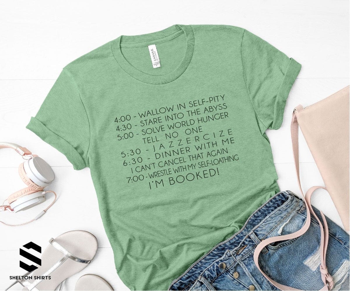 4:00 Wallow in Self Pity Daily Routine The Grinch Quote Prism Mint Cotton Comfy T-Shirt Shelton Shirts