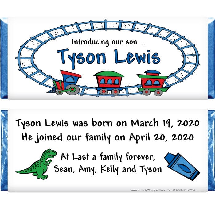 ADOPT202 - Adoption Boy Adoption Candy Bar Wrappers Birth Announcement ADOPT202