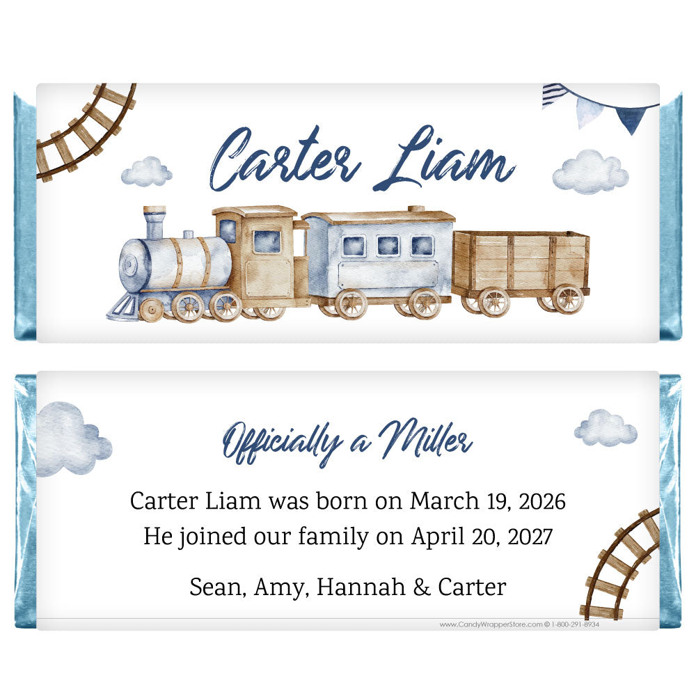 ADOPT202 - Adoption Boy Adoption Candy Bar Wrappers Birth Announcement ADOPT202