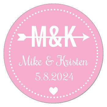 Arrow and Initials Wedding Sticker - SWA3 Arrow and Initials Wedding Sticker WA3