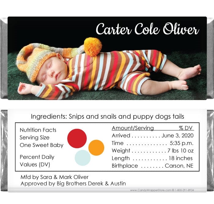 BAB425 - Baby Boy Full Photo Candy Bar Wrappers Baby Boy Full Photo Candy Bar Wrappers Baby & Toddler BAB425