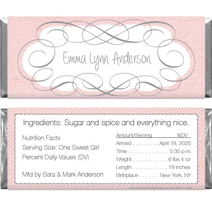 baby-girl-whimsy-frame-birth-announcement-1-55-oz-candy-bar-wrappers-candy-wrapper-store for Candy Wrapper Templates Free Printable Baby Girl Whimsy Frame Birth Announcement 1.55 oz Candy Bar Wrappers – Candy Wrapper Store for Candy Wrapper Templates Free Printable