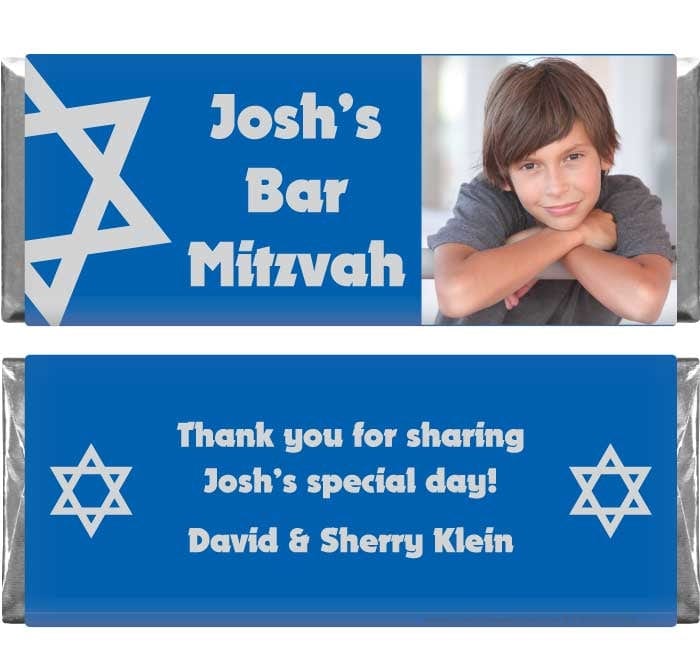 BAR208photo - Bar Mitzvah Half Star Photo Candy Bar Wrapper Bar Mitzvah Half Star Photo Candy Bar Wrapper Candy Wrappers BAR208