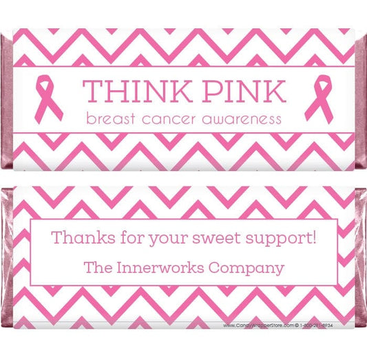 BCA209 - Chevron Breast Cancer Awareness Pink Ribbons Candy Bar Wrappers Chevron Breast Cancer Awareness Pink Ribbons Candy Bar Wrappers Candy Wrappers BCA209