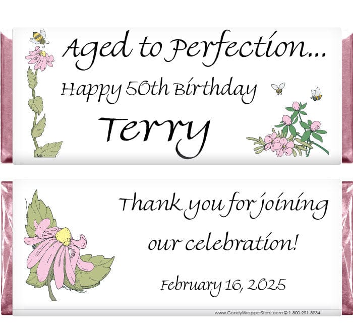 BD234 - Aged to Perfection Birthday Candy Bar Wrappers Aged to Perfection Birthday Candy Bar Wrappers Candy Wrappers BD234