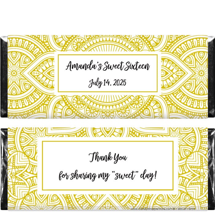 BD259 - Mandala Pattern Birthday Candy Wrapper Mandala Pattern Birthday Candy Wrapper Candy Wrappers BD259