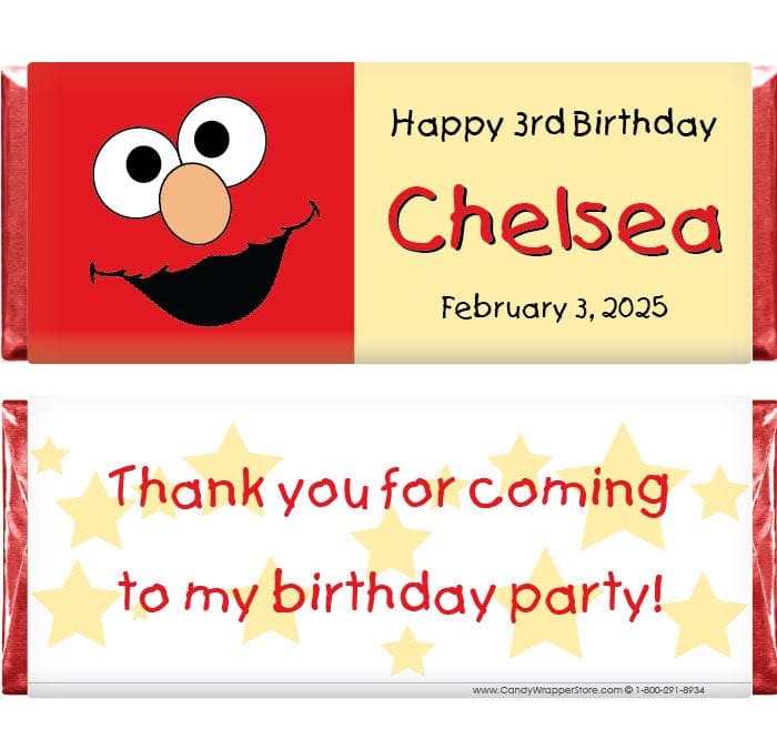 BD276 - Elmo Birthday Candy Bar Wrappers Elmo Birthday Candy Bar Wrappers Candy Wrappers BD276