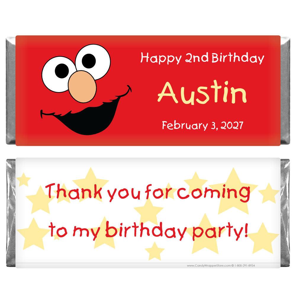 BD276 - Elmo Birthday Candy Bar Wrappers Elmo Birthday Candy Bar Wrappers Candy Wrappers BD276