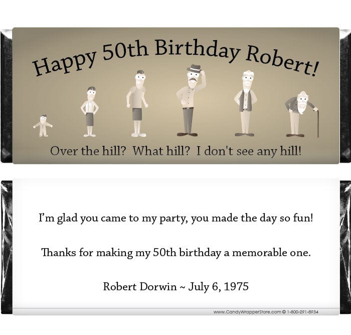 BD290 - Over the Hill Birthday Candy Bar Wrappers Over the Hill Birthday Candy Bar Wrappers Candy Wrappers BD290