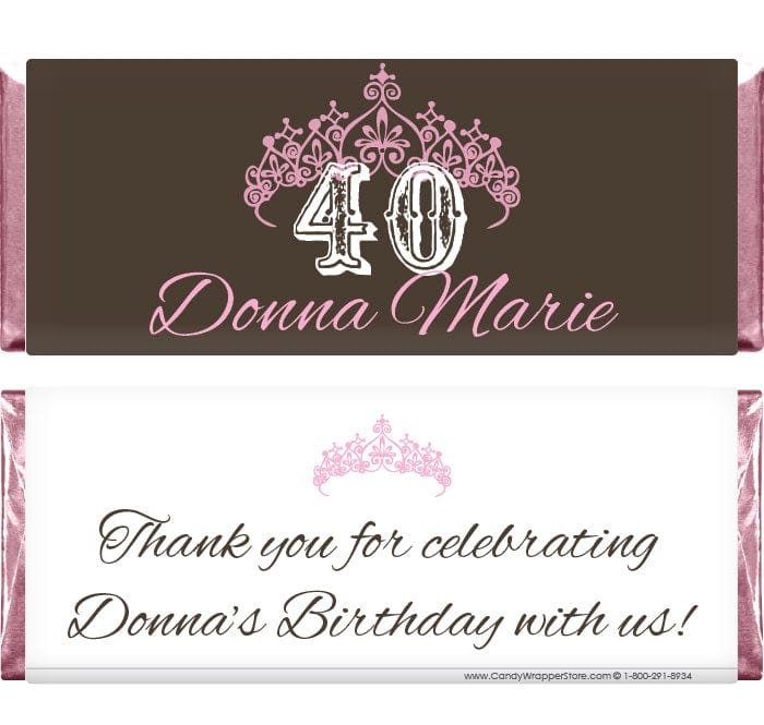 BD302 - Birthday Crown Candy Bar Wrapper Birthday Crown Candy Bar Wrapper Candy Wrappers BD302